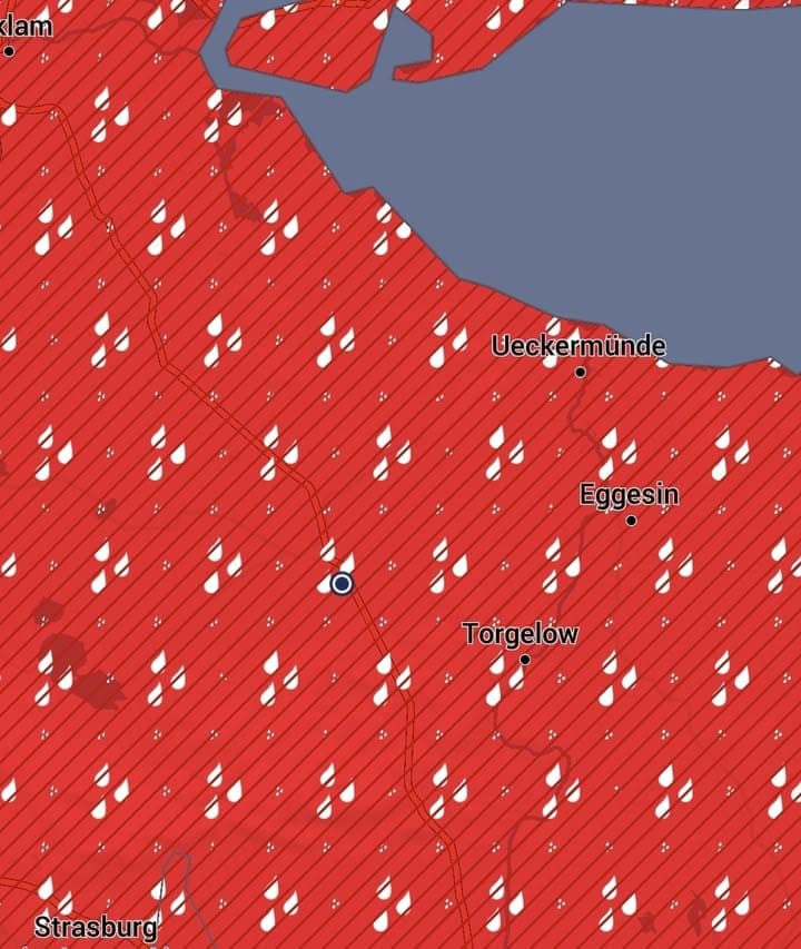 Achtung, Ferdinandshof! Starkregen-Warnung!