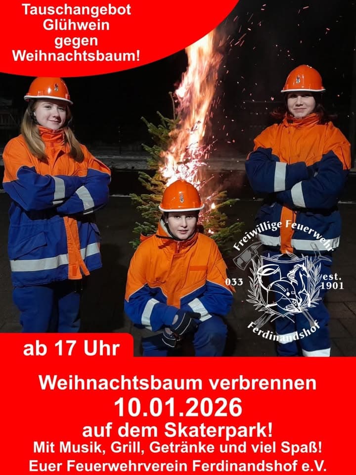 Weihnachtsbaumverbrennen 2026 in Ferdinandshof