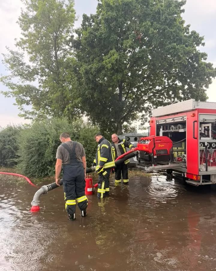 H1 Baum auf Straße / Straße unter Wasser